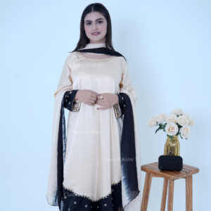 Black & ivory silk outfit
