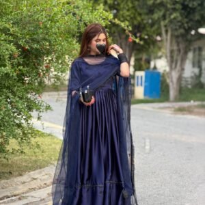 Navy blue silk Frock